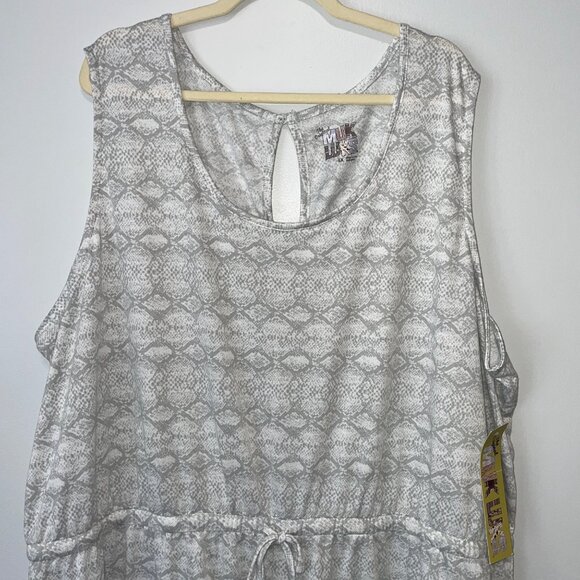 NWT Muk Luks Womens Sleeveless Jumpsuit 4X Gray White - Picture 2 of 7